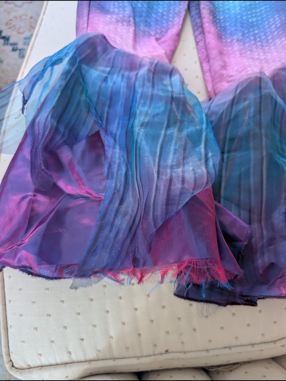 Girls' Mermaid Ruffle Leggings - Multicolor Pink Blue Green